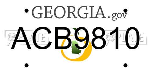 ACB9810 Georgia License Plate