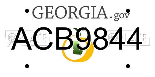 ACB9844 Georgia License Plate