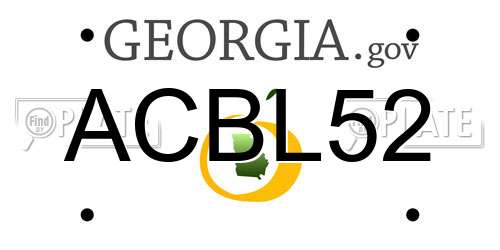 ACBL52 Georgia License Plate