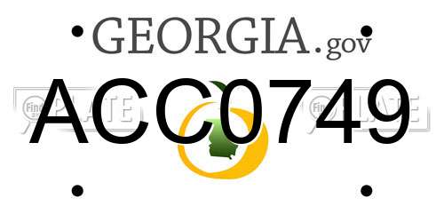 ACC0749 Georgia License Plate