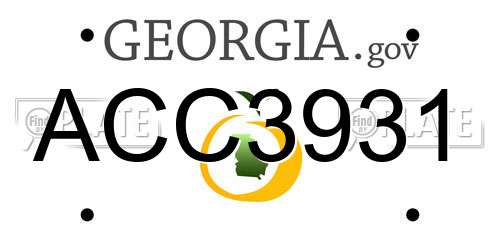 ACC3931 Georgia License Plate