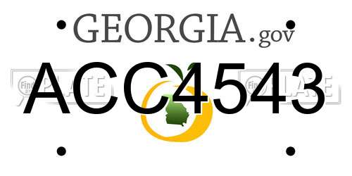 ACC4543 Georgia License Plate