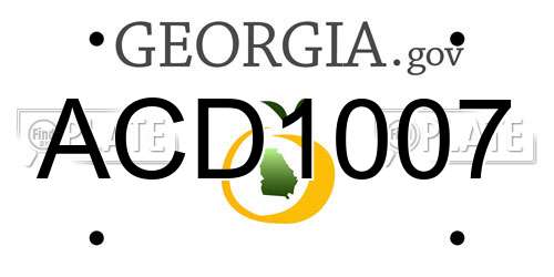 ACD1007 Georgia License Plate