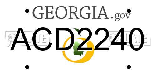 ACD2240 Georgia License Plate