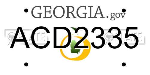 ACD2335 Georgia License Plate