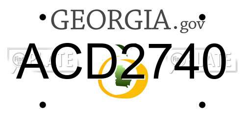 ACD2740 Georgia License Plate