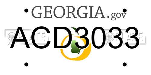 ACD3033 Georgia License Plate