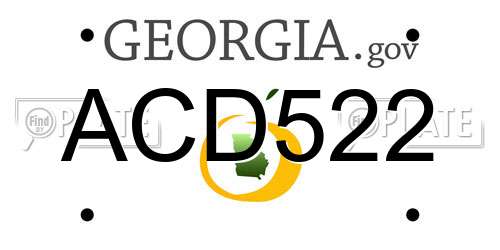 ACD522 Georgia License Plate