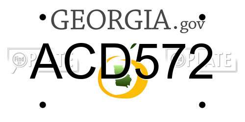 ACD572 Georgia License Plate