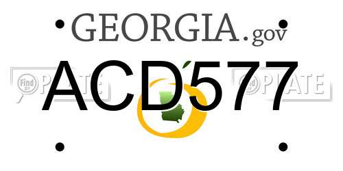 ACD577 Georgia License Plate