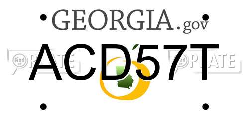 ACD57T Georgia License Plate