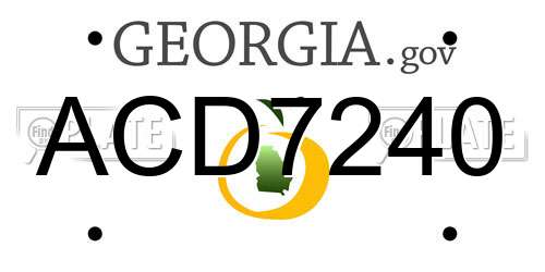 ACD7240 Georgia License Plate