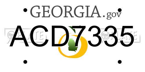 ACD7335 Georgia License Plate