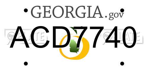 ACD7740 Georgia License Plate
