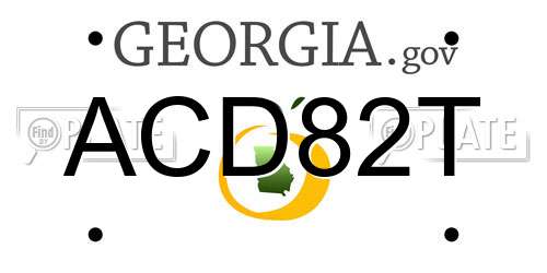 ACD82T Georgia License Plate