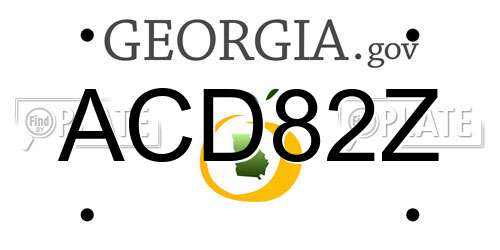 ACD82Z Georgia License Plate