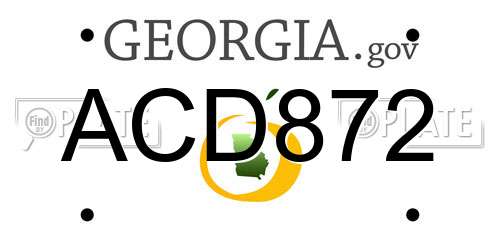 ACD872 Georgia License Plate