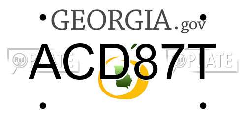 ACD87T Georgia License Plate
