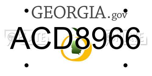 ACD8966 Georgia License Plate