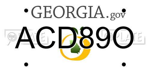 ACD89O Georgia License Plate