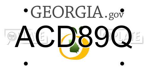 ACD89Q Georgia License Plate