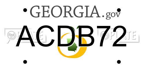 ACDB72 Georgia License Plate
