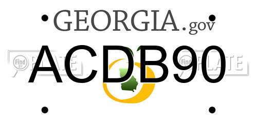 ACDB90 Georgia License Plate