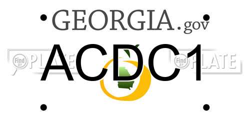 ACDC1 Georgia License Plate