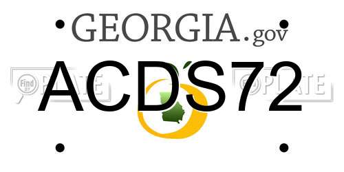 ACDS72 Georgia License Plate