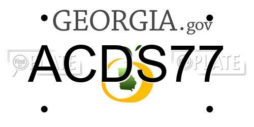ACDS77 Georgia License Plate