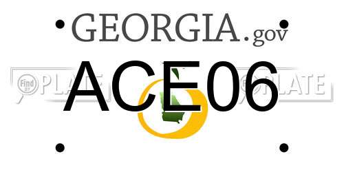 ACE06 Georgia License Plate