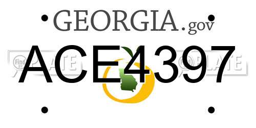 ACE4397 Georgia License Plate