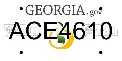 ACE4610 Georgia License Plate