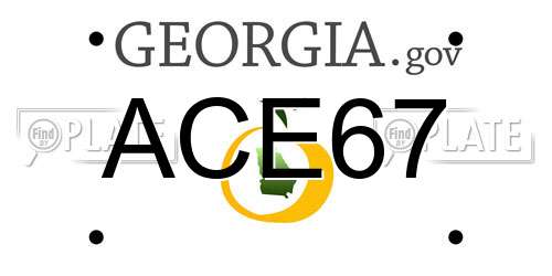 ACE67 Georgia License Plate