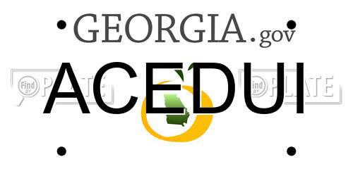 ACEDUI Georgia License Plate