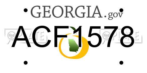 ACF1578 Georgia License Plate