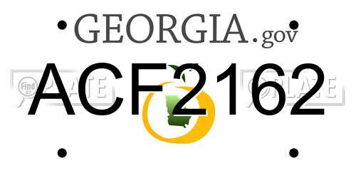 ACF2162 Georgia License Plate