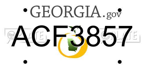 ACF3857 Georgia License Plate