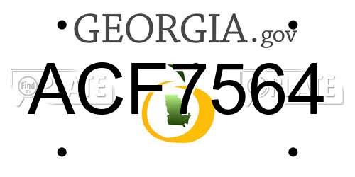 ACF7564 Georgia License Plate