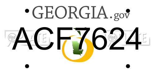 ACF7624 Georgia License Plate