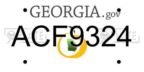 ACF9324 Georgia License Plate