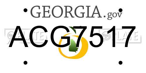 ACG7517 Georgia License Plate
