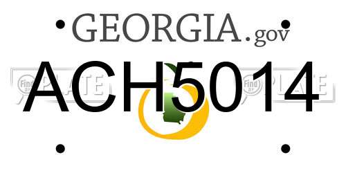 ACH5014 Georgia License Plate