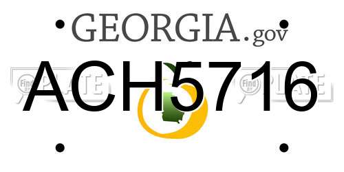 ACH5716 Georgia License Plate