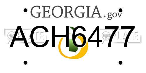 ACH6477 Georgia License Plate