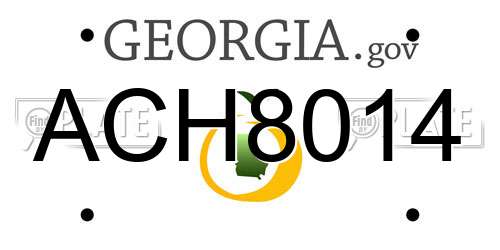 ACH8014 Georgia License Plate