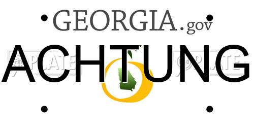 ACHTUNG Georgia License Plate
