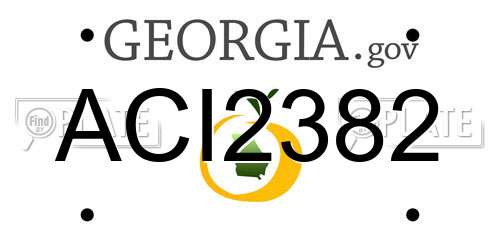 ACI2382 Georgia License Plate