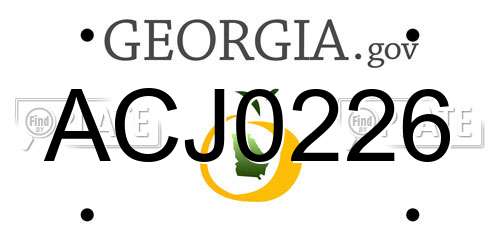 ACJ0226 Georgia License Plate