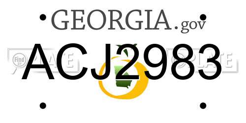 ACJ2983 Georgia License Plate